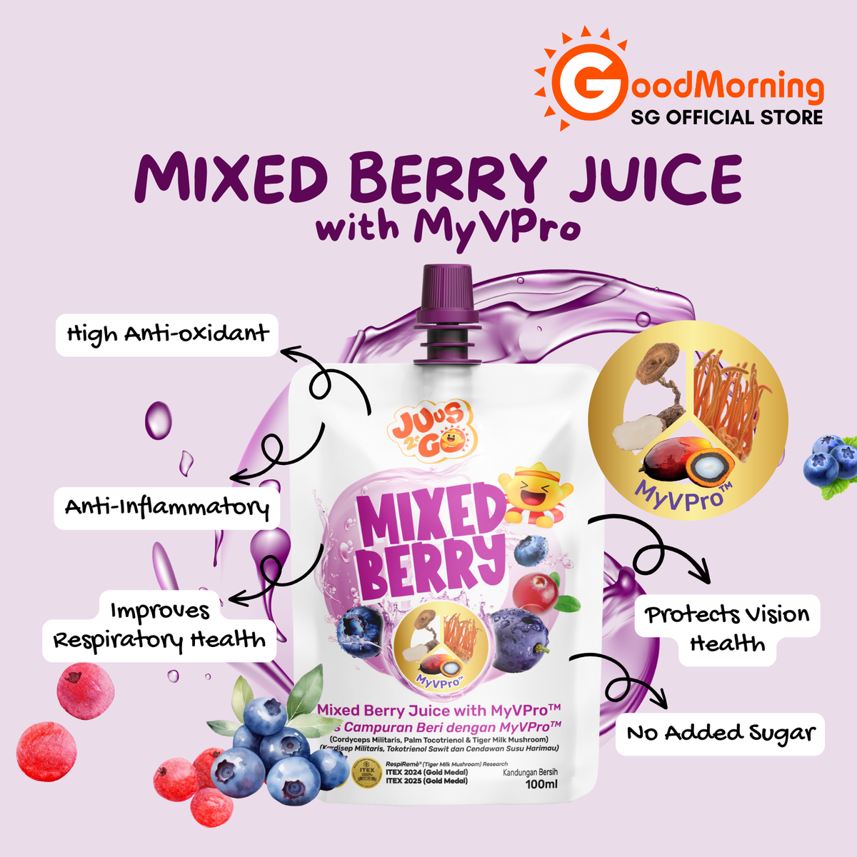 GoodMorning Mixed Berry Juice 100ml x 10sachets