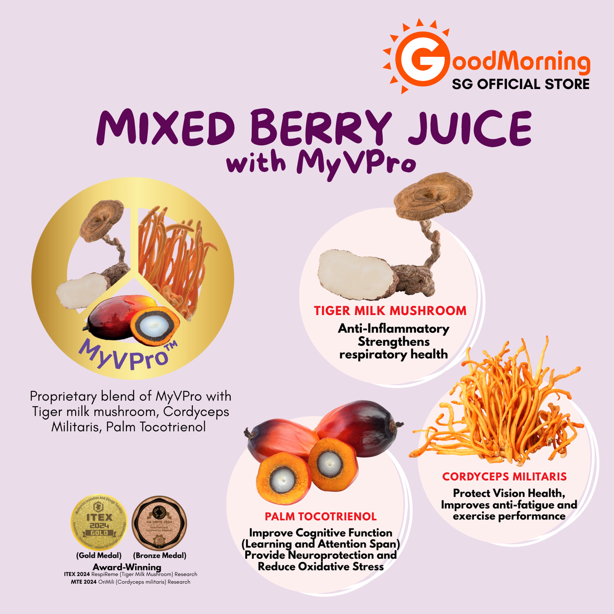 GoodMorning Mixed Berry Juice 100ml x 10sachets